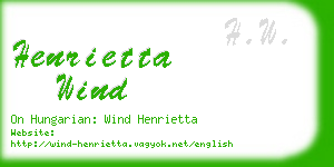 henrietta wind business card
